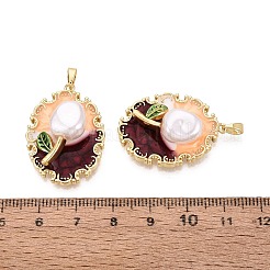 Brass Enamel Pendants&nbsp;KK-SZC0009-02G-01