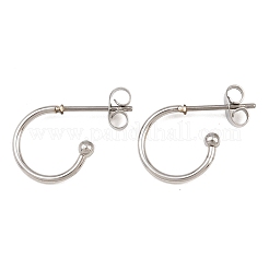 C-Shaped 304 Stainless Steel Stud Earrings&nbsp;EJEW-Z154-01P-01