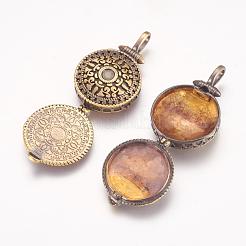 Brass Locket Pendants&nbsp;KK-K176-15AB