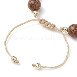 Adjustable Dyed Synthetic Turquoise & Coconut & Wood & Pearl Braided Bead Bracelets&nbsp;BJEW-JB10721-02