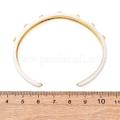 Brass Micro Pave Clear Cubic Zirconia Cuff Bangles for Women&nbsp;BJEW-A163-02G-02