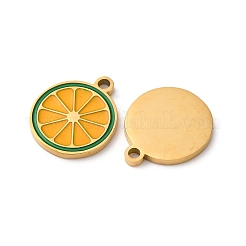 Fruit Seris 304 Stainless Steel Enamel Charms&nbsp;STAS-U060-03G-03