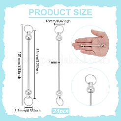 24Pcs Alloy & Iron Bar Beadable Keychain Bar&nbsp;FIND-UN0007-25