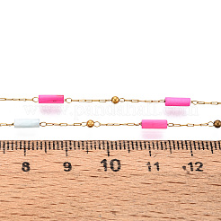 Handmade Seed Beads Column Link Chains&nbsp;CHS-T006-29G