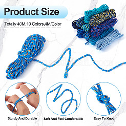 40M 10 Styles 2mm Polyester & Spandex Cord Ropes&nbsp;RCP-TA0001-04