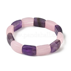 Natural Amethyst & Rose Quartz Bead Stretch Bracelets for Women Men&nbsp;BJEW-C097-02A-17
