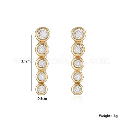 Brass Clear Cubic Zirconia Stud Earrings&nbsp;WGA7D61-01
