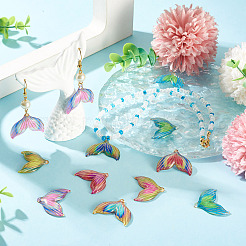 60Pcs Printed Translucent Acrylic Pendants&nbsp;OACR-TA0001-72