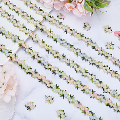 15 Yards Flower Polyester Embroidery Lace Ribbon&nbsp;OCOR-WH0070-77B