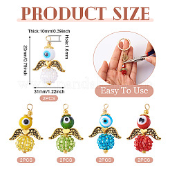 10Pcs 5 Colors Glass Seed Beads Alloy Pendants&nbsp;FIND-TA0005-74