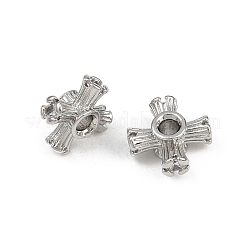 Brass Micro Pave Cubic Zirconia Beads&nbsp;KK-K407-11P