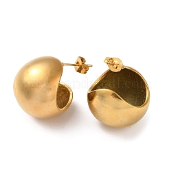 Ion Plating(IP) 304 Stainless Steel Round Stud Earrings&nbsp;EJEW-H127-11G