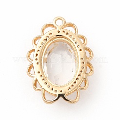 Brass with K9 Glass Charms&nbsp;KK-B071-16G-06