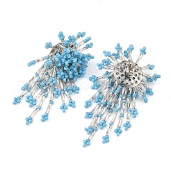 Glass Seed Beads Stud Earrings for Women&nbsp;EJEW-MZ00760-01