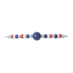 Independence Day Glass Seed Beads Braided Bead Bracelets&nbsp;BJEW-MZ00179-01