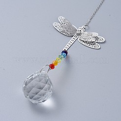 Crystals Chandelier Suncatchers Prisms Chakra Hanging Pendant&nbsp;AJEW-I040-15P