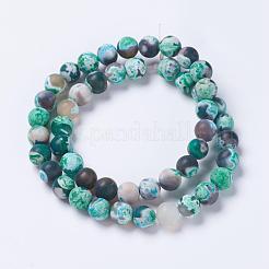 Natural Fire Crackle Agate Bead Strands&nbsp;G-E393-8mm-08