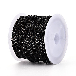 Handmade 304 Stainless Steel Faceted Round Link Chains&nbsp;CHS-N008-06G-02