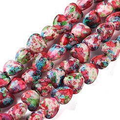 Spray Printed Synthetic Turquoise Beads Strands&nbsp;TURQ-P002-01A-05