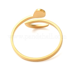 304 Stainless Steel Open Cuff Rings for Women&nbsp;RJEW-N048-05G
