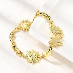 Brass Link Bracelets for Women&nbsp;BJEW-C118-01G