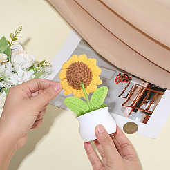 1Pc Sunflower Yarn & PVC Display Decoration&nbsp;DJEW-SC0001-19