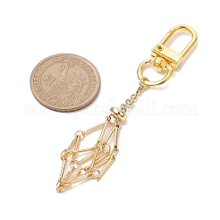 2Pcs 2 Colors Brass Bar Link Chains Pouch Stone Pendant Decorations&nbsp;HJEW-JM02036