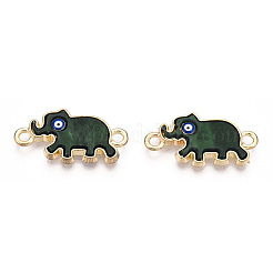 Alloy Enamel Elephant Connector Charms&nbsp;ENAM-A139-07G-08