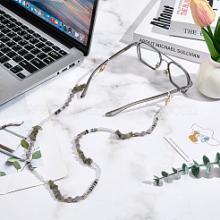 1Pc Polymer Clay with Alloy and Crystal Neck Strap for Eyeglasses&nbsp;AJEW-CN0005-04E