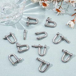 304 Stainless Steel D-Ring Anchor Shackle Clasps&nbsp;STAS-WH0033-56A