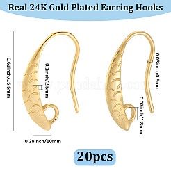 10 Pairs Brass Earring Hooks&nbsp;KK-BBC0027-77B