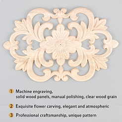 Rubber Wood Carved Onlay Applique Craft&nbsp;AJEW-OC0001-47