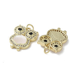 Brass Micro Pave Cubic Zirconia Pendants&nbsp;KK-G485-25C-G