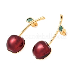 Cherry 304 Stainless Steel Stud Earrings for Women&nbsp;EJEW-A158-02G