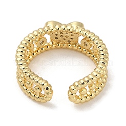 Rack Plating Brass Micro Pave Cubic Zirconia Cuff Finger Rings for Women&nbsp;RJEW-C114-11A-G