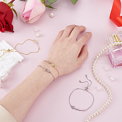 4Pcs 2 Colors Brass Chain Bracelet&nbsp;BJEW-GA00002