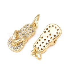 Brass Micro Pave Clear Cubic Zirconia Charms&nbsp;ZIRC-G153-28G