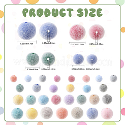 30Pcs Flocky Opaque Acrylic Beads&nbsp;OACR-YW0004-38A