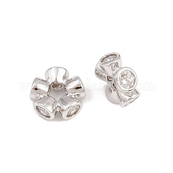 Brass Micro Pave Cubic Zirconia Beads&nbsp;KK-B157-19P