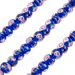 1 Strand Handmade Lampwork Inner Flower Rondelle Beads Strands&nbsp;LAMP-TA0002-72D
