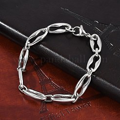 304 Stainless Steel Coffee Bean Chain Bracelets for Women Men&nbsp;BJEW-F488-45P