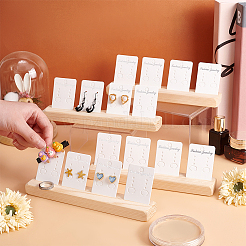 4Pcs Wooden Jewelry Display Card Stands&nbsp;ODIS-WH0027-046