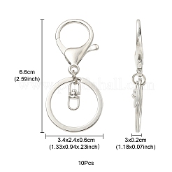 10Pcs Alloy Split Key Rings&nbsp;KK-YW0002-01P
