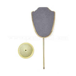 Bust Shaped Microfiber Necklace Display Stands with Golden Tone Aluminum Alloy Support&nbsp;ODIS-H006-01A
