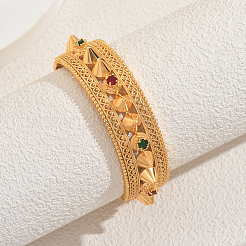 Middle Eastern Brass Micro Pave Cubic Zirconia Hinged Bangles&nbsp;EV5059