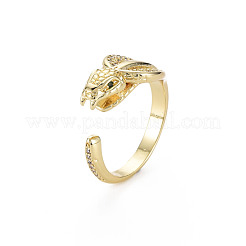 Green Cubic Zirconia Snake Wrap Cuff Ring&nbsp;RJEW-N035-076-NF