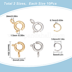 20Pcs 2 Clolors 304 Stainless Steel Smooth Surface Spring Ring Clasps&nbsp;STAS-SC0004-42