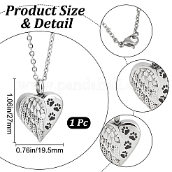 Stainless Steel Urn Ashes Necklace&nbsp;NJEW-CN0001-04