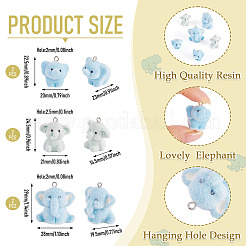 6Pcs 3 Styles Flocky Animal Resin Pendants&nbsp;FIND-TA0009-89