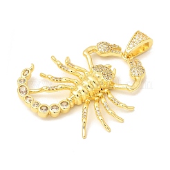 Brass Micro Pave Clear Cubic Zirconia Pendants&nbsp;KK-A296-25G